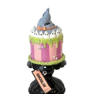 Ghoulish Halloween Cake Figurine Rae Dunn Style Ghost Eyes Decor Pastel Goth